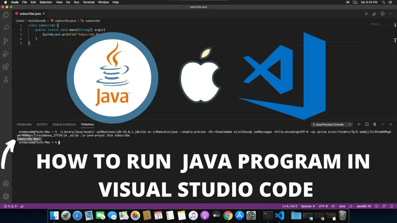 How to run java program in visual studio code