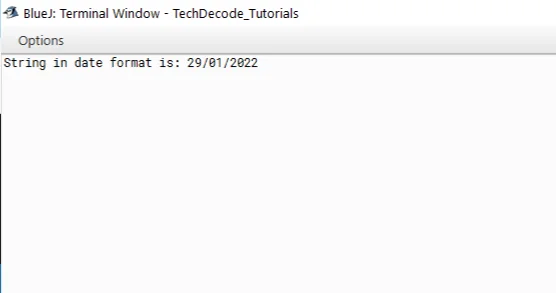 How to convert Date to String in Java output Window