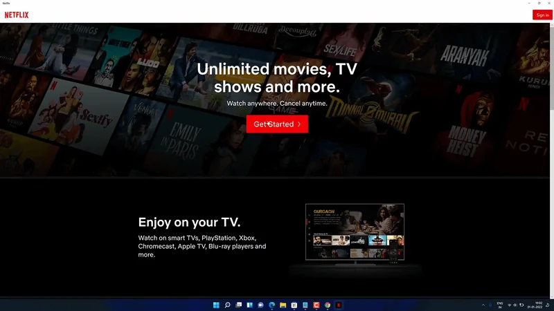 Netflix Startup Page