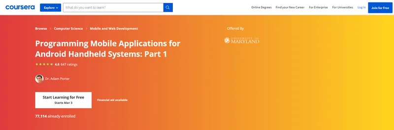 Best Coursera Android App Development