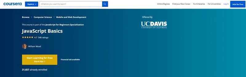 5 Best Coursera JavaScript Programming 